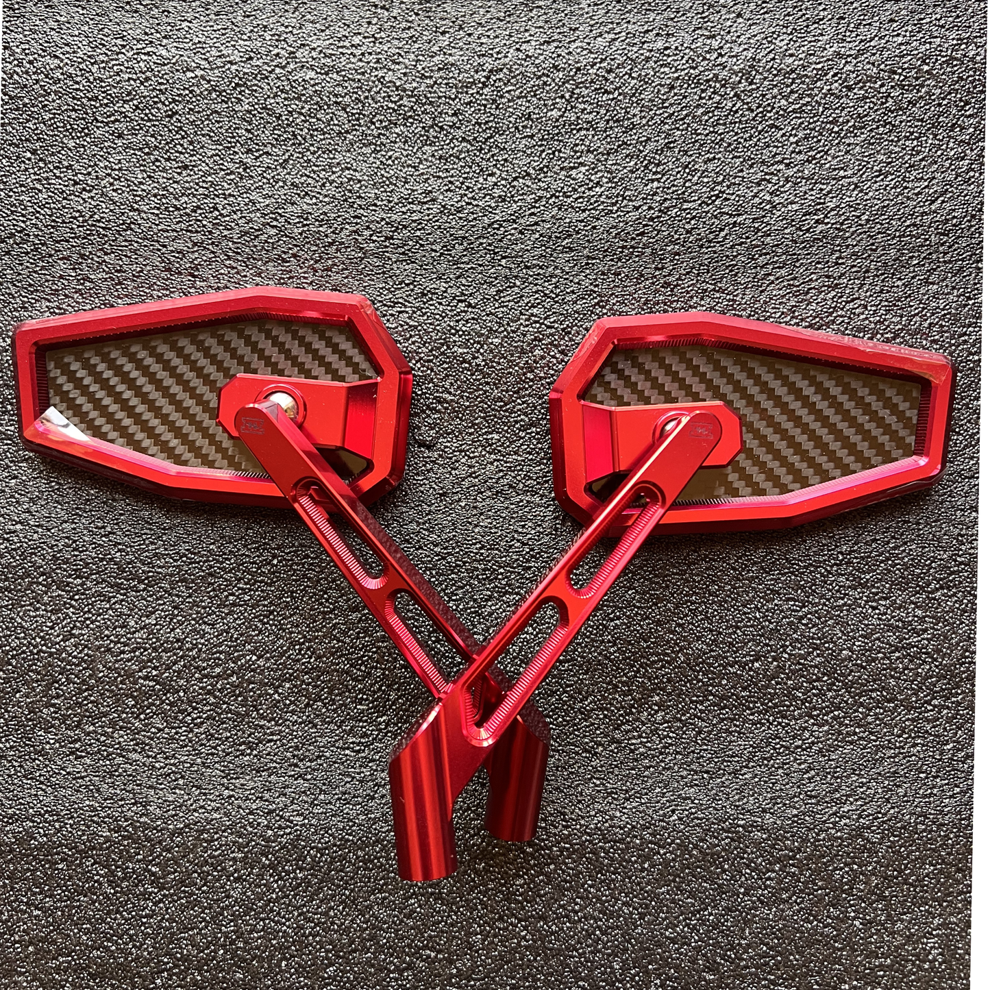 Carbon mirror RED TWILL