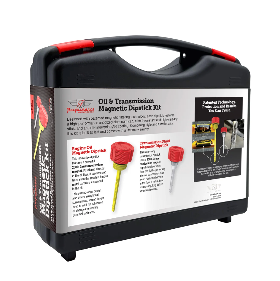 Performance Magnetic Dipstick Kit for Harley-Davidson M8 (2017-2025) - Knurled Red