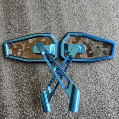 Carbon mirror BLUE FORGED