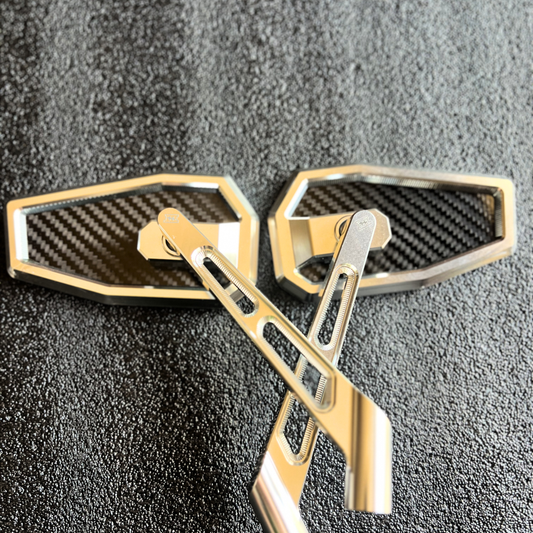 Carbon mirror SILVER TWILL