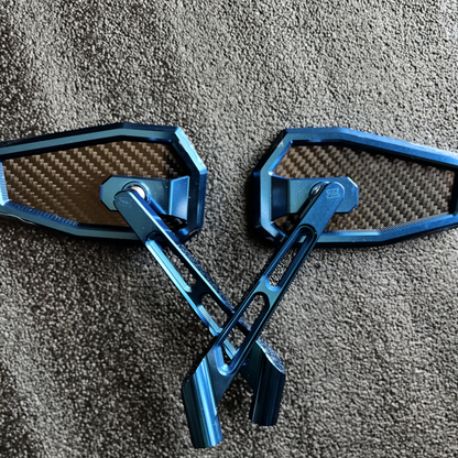 Carbon mirror BLUE TWILL