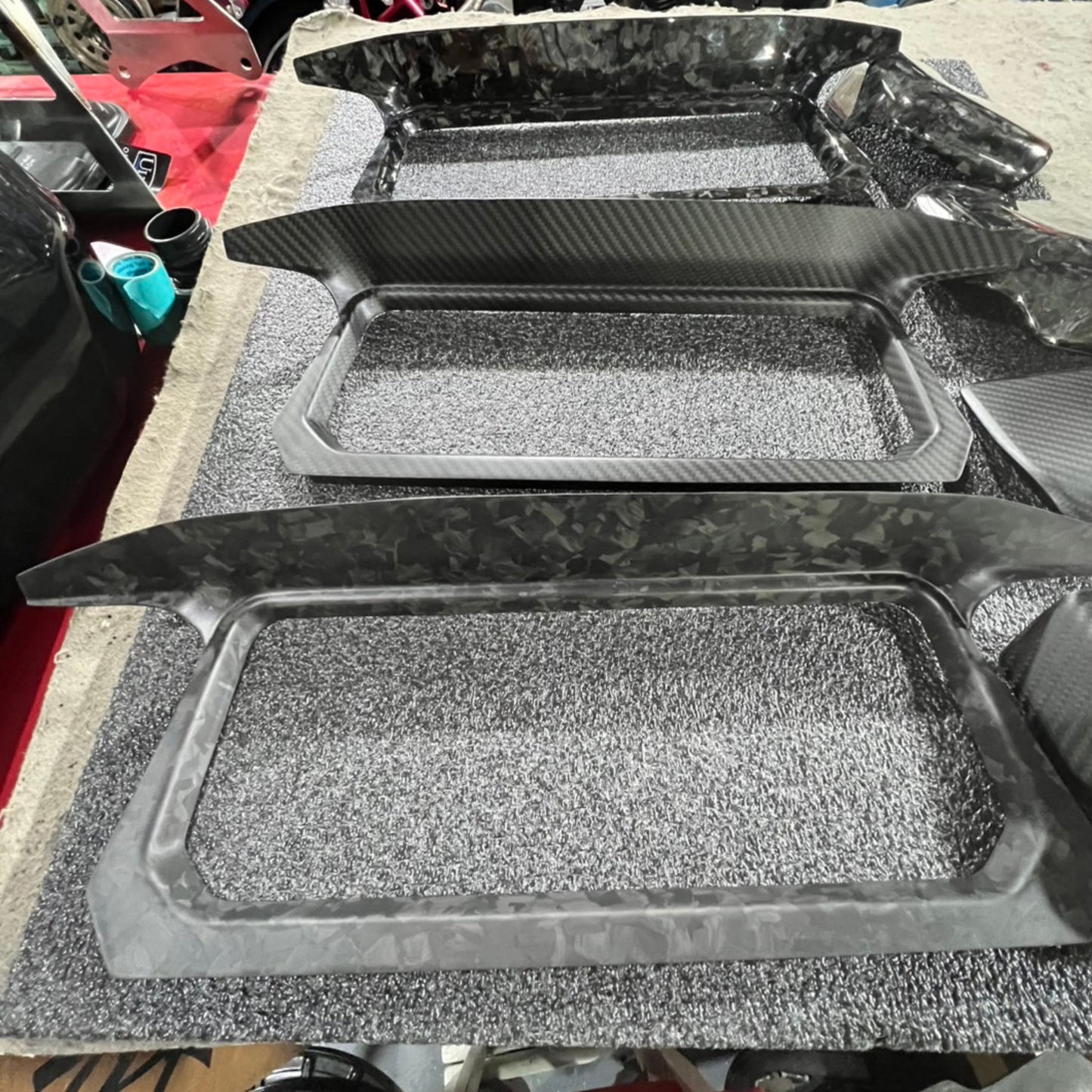 Carbon Display Cover & Pocket covers SET for inner fairing  Road Glide 2024 Up