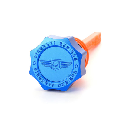 Performance Magnetic Dipstick for Harley-Davidson M8 Softail (2018-2026) - Curved Blue