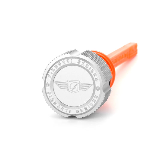 Performance Magnetic Dipstick for Harley-Davidson M8 Softail (2018-2026) - Knurled Raw Silver