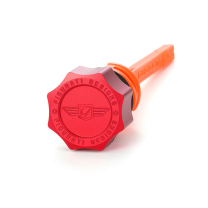 Performance Magnetic Dipstick for Harley-Davidson M8 Softail (2018-2026) - Curved Red