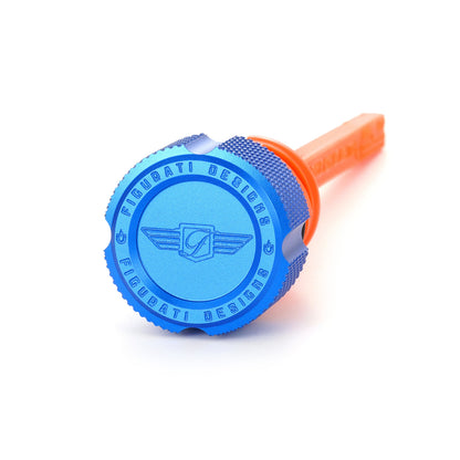 Performance Magnetic Dipstick for Harley-Davidson M8 Softail (2018-2026) - Knurled Blue