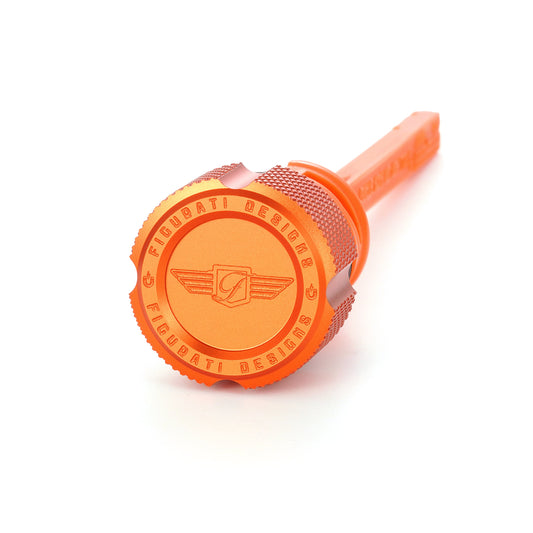 Performance Magnetic Dipstick for Harley-Davidson M8 Softail (2018-2026) - Knurled Orange
