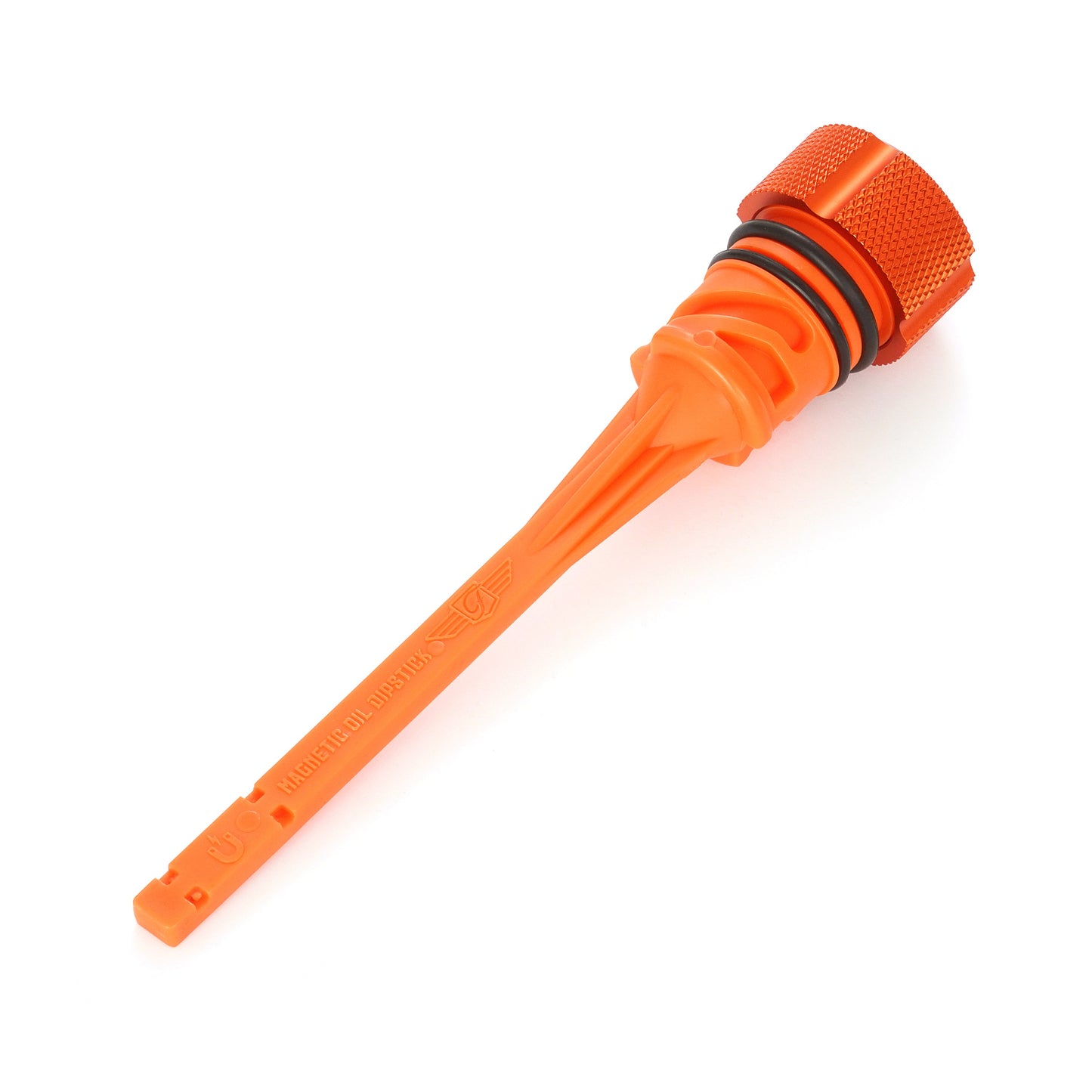 Performance Magnetic Dipstick for Harley-Davidson M8 Softail (2018-2026) - Knurled Orange