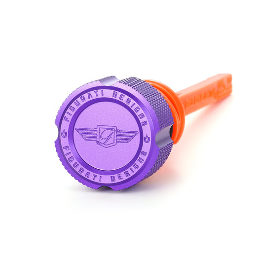 Performance Magnetic Dipstick for Harley-Davidson M8 Softail (2018-2026) - Knurled Purple