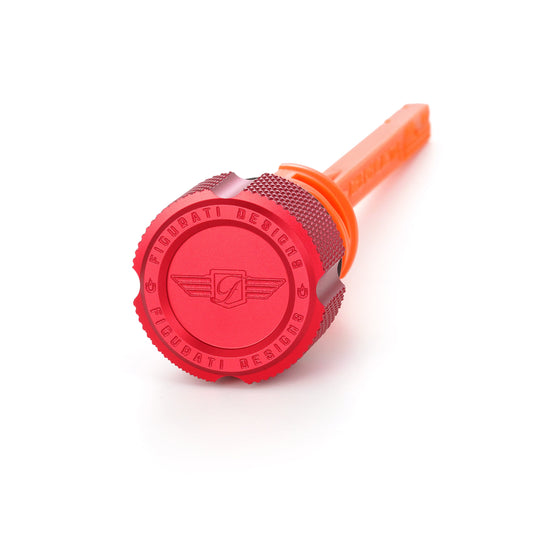 Performance Magnetic Dipstick for Harley-Davidson M8 Softail (2018-2026) - Knurled Red