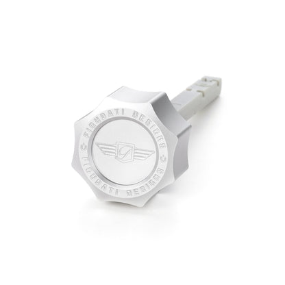 Performance Magnetic Transmission Dipstick for Harley-Davidson M8 (2017-2026) - Curved Raw Silver