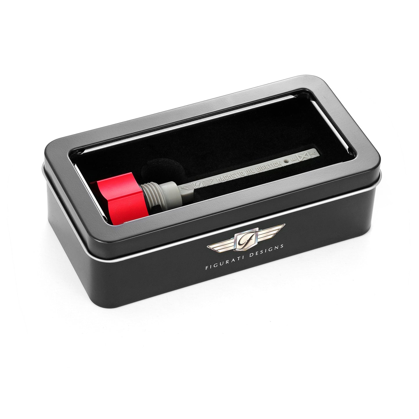 Performance Magnetic Transmission Dipstick for Harley-Davidson M8 (2017-2026) - Curved Red