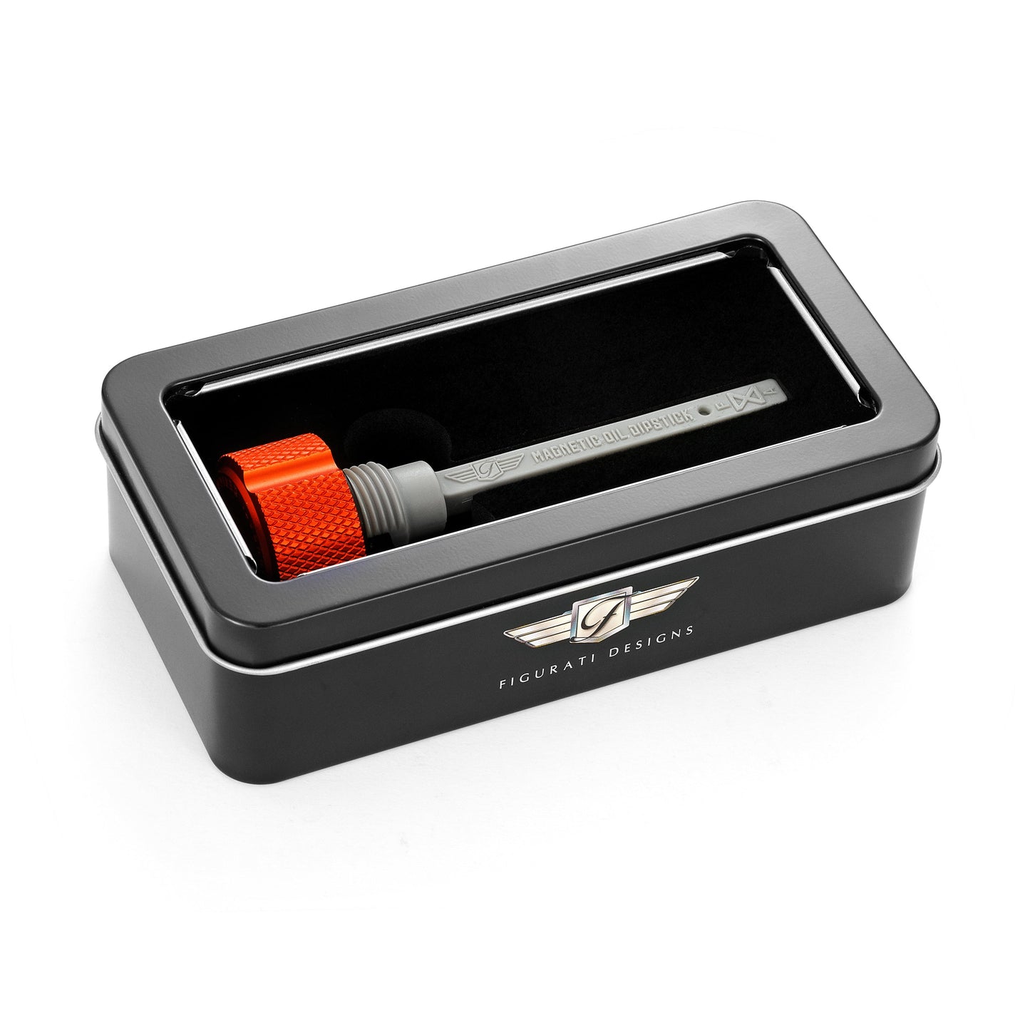 Performance Magnetic Transmission Dipstick for Harley-Davidson M8 (2017-2026) - Knurled Orange