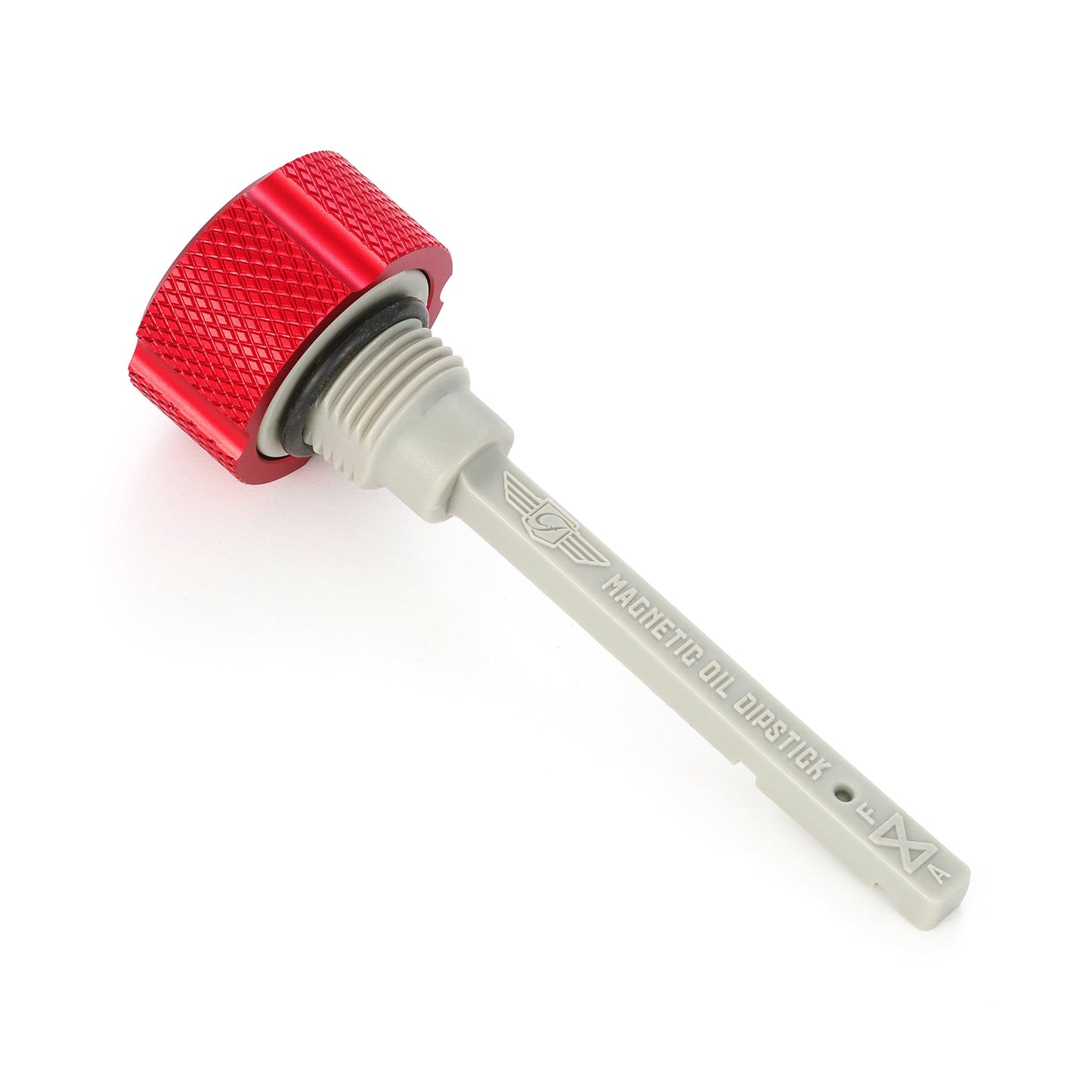 Performance Magnetic Transmission Dipstick for Harley-Davidson M8 (2017-2026) - Knurled Red